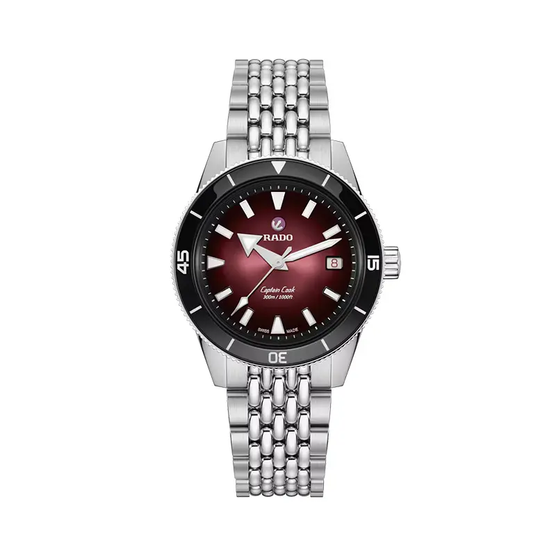 Montre Rado Captain Cook 39 mm bordeaux