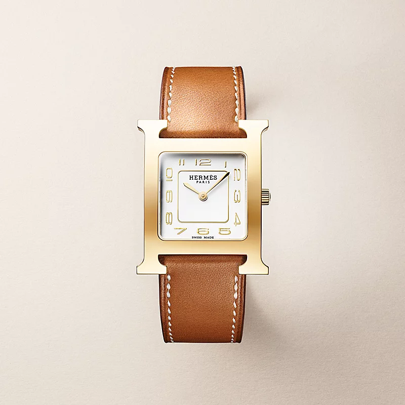 Montre Hermès Heure H GM Plaqué jaune