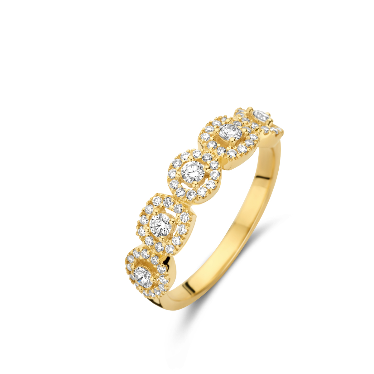 Bague diamants en or jaune